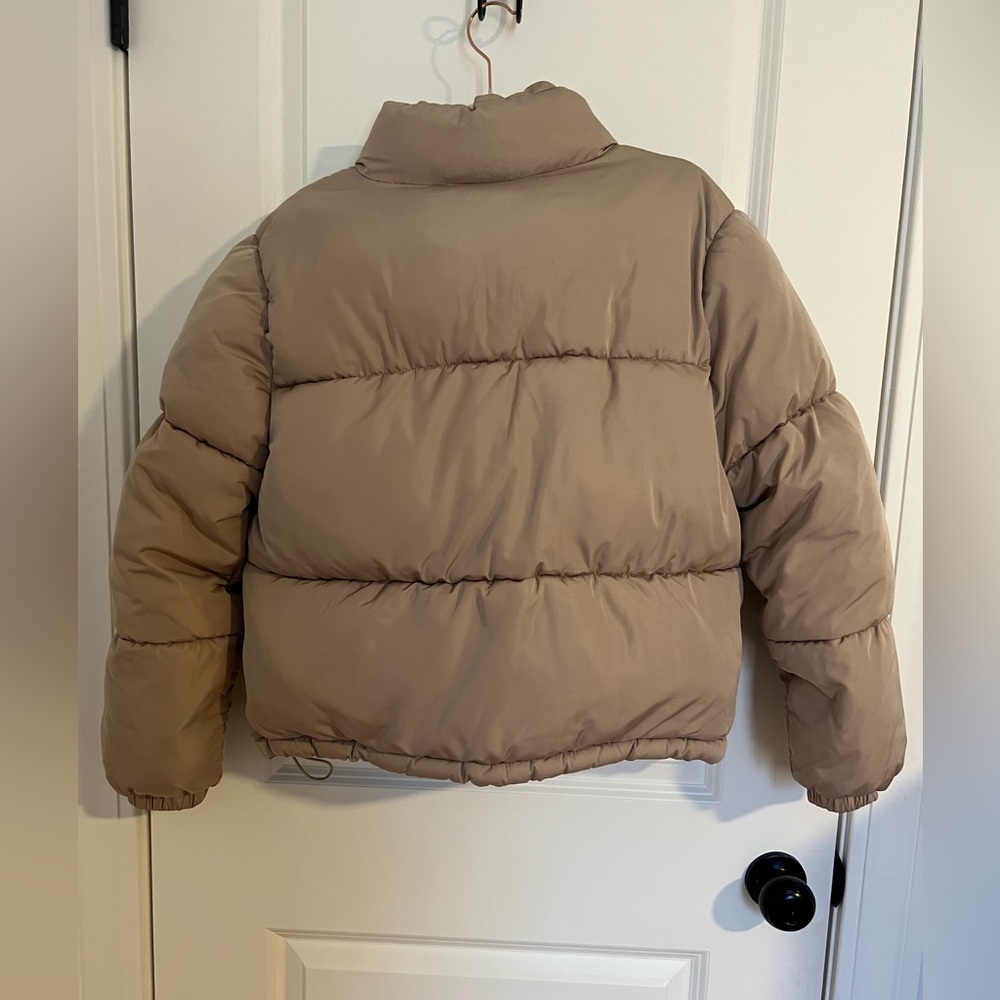 Forever 21 Women's Tan Puffer Jacket - Picture 2 of 7